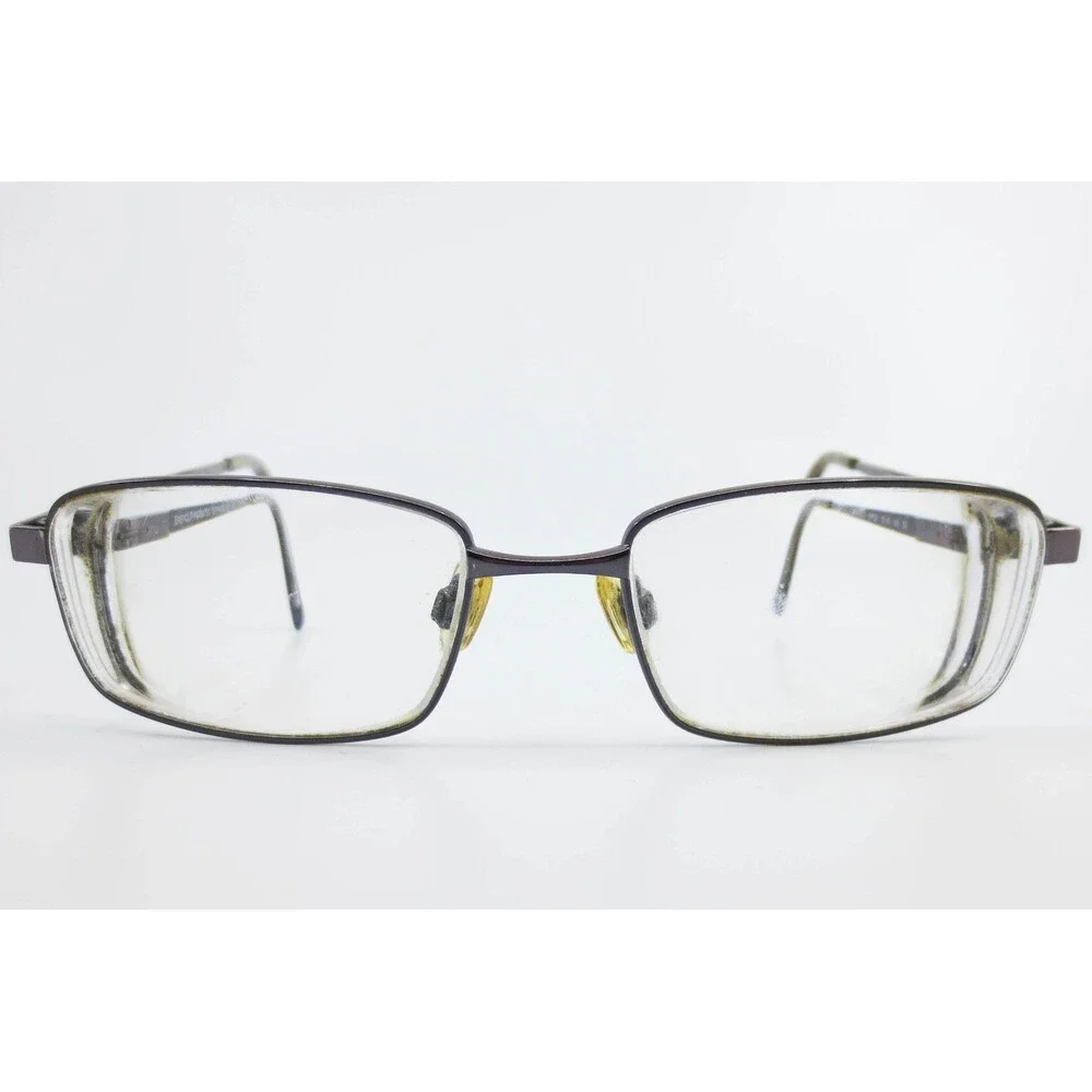 EasyClip Superfit SF122 Titanium Eyeglasses Frames Brown Bronze Rectangular 53mm
